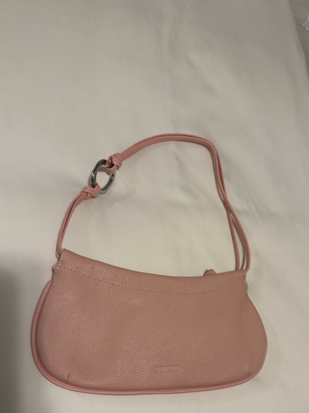 STAUD Pink Pebbled Leather Shoulder Bag - Picture 2 of 4